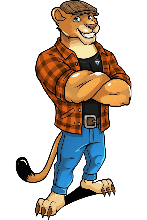 A.W. Puma Home Services mascot wearing Mass Save branded clothing