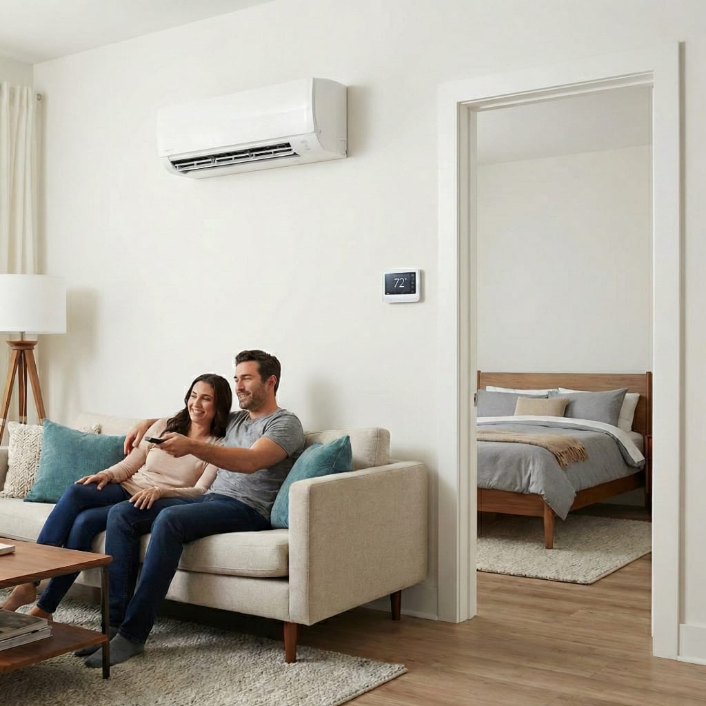 Beautifully cooled living room with mini split